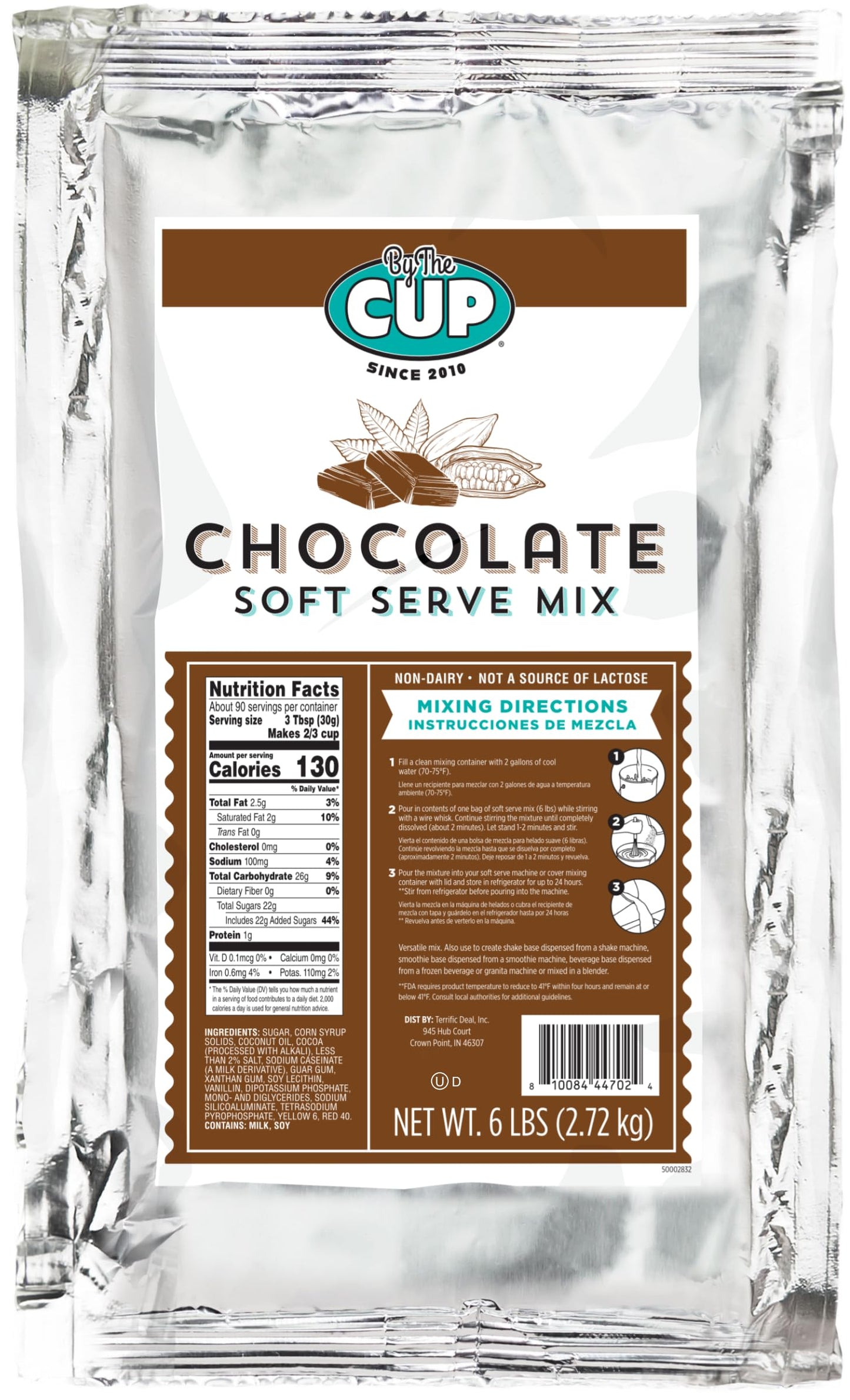By The Cup Non-Dairy Chocolate Soft Serve Mix, 6 Lb (Pack Of 2)