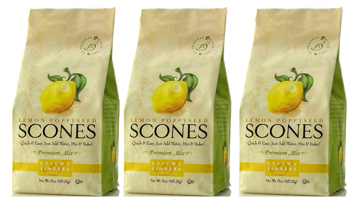 Sticky Fingers Scones Lemon Poppyseed, 15-ounces (Pack of3)