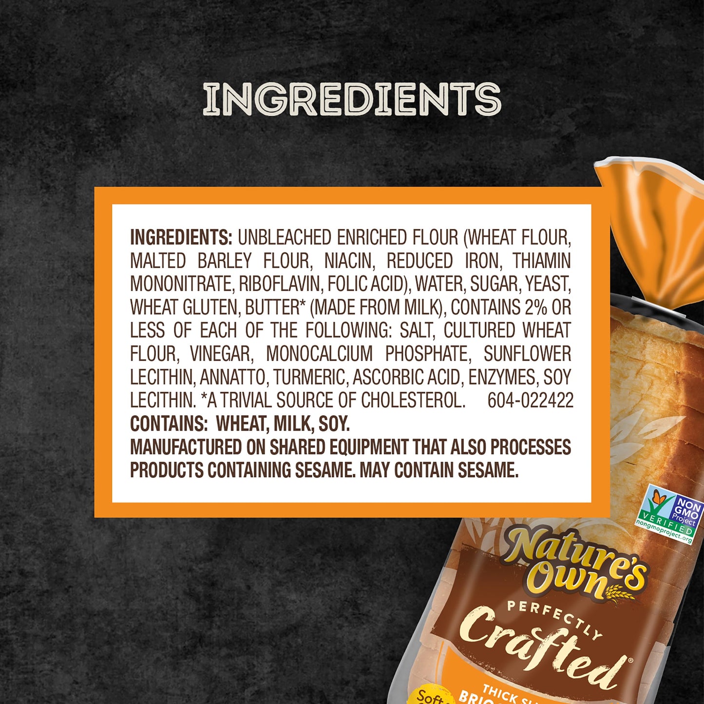 Natures Own Perfectly Crafted Brioche Style Bread, Thick Sliced Non-GMO Brioche Bread, 22 oz Loaf