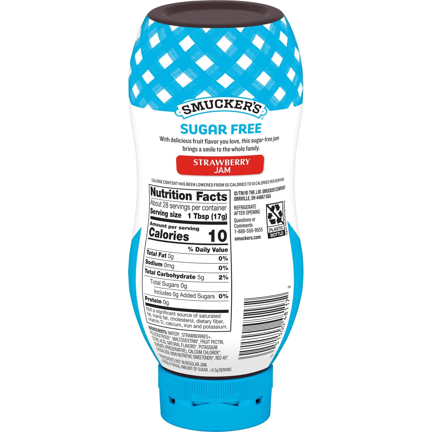 Smuckers Squeeze Sugar Free Strawberry Jam, 16.5 Oz. Bottle
