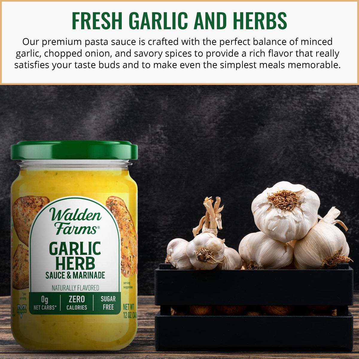 Walden Farms Sauce (12 Fl Oz (Pack Of 2), Garlic Herb)