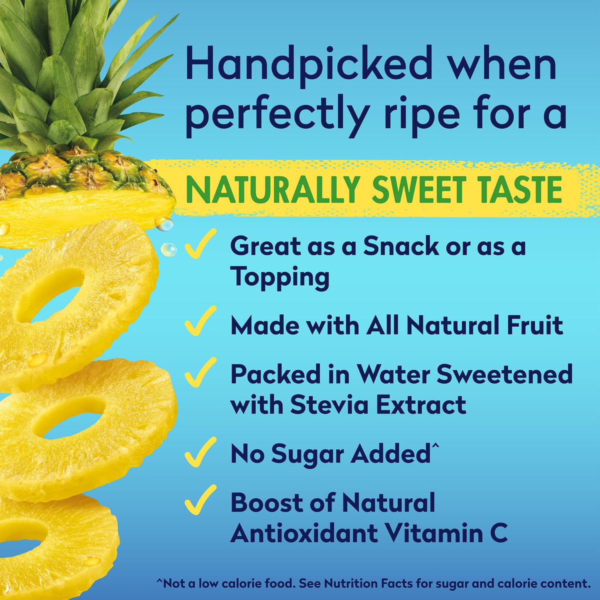 Dole Pineapple Slices in Water with No Sugar Added - Dole Fruit Cans - 20 oz - 12 Pack