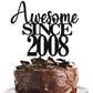 16Th Awesome Since2008 Cake Topper Cheers To 16 Years Birthday Cake Pick 16 Fabulous Cake Decoration For Happy 16Th Birthday Ann