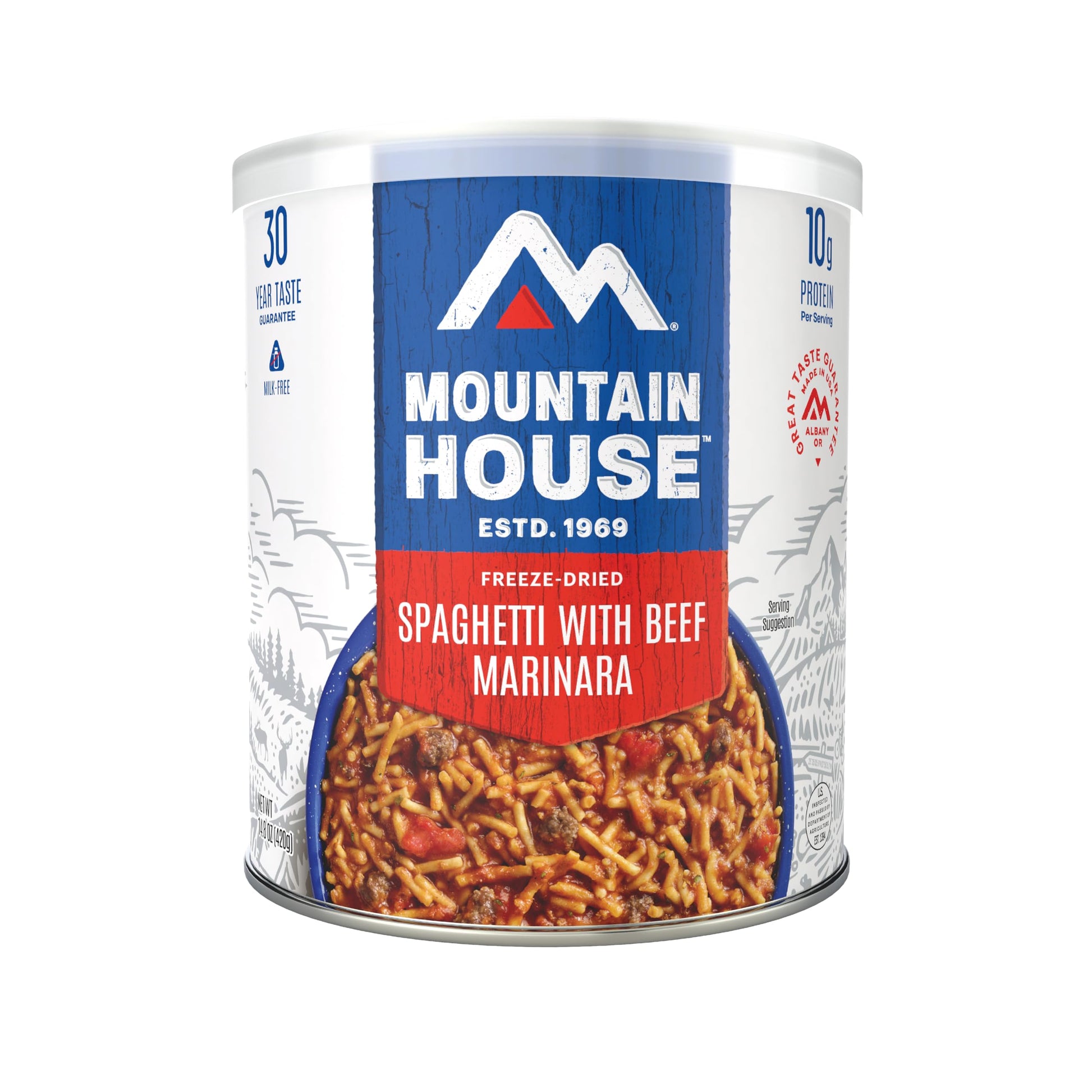 Mountain House Spaghetti With Beef Marinara #10 Can | Freeze Dried Survival & Emergency Food | 7 Servings