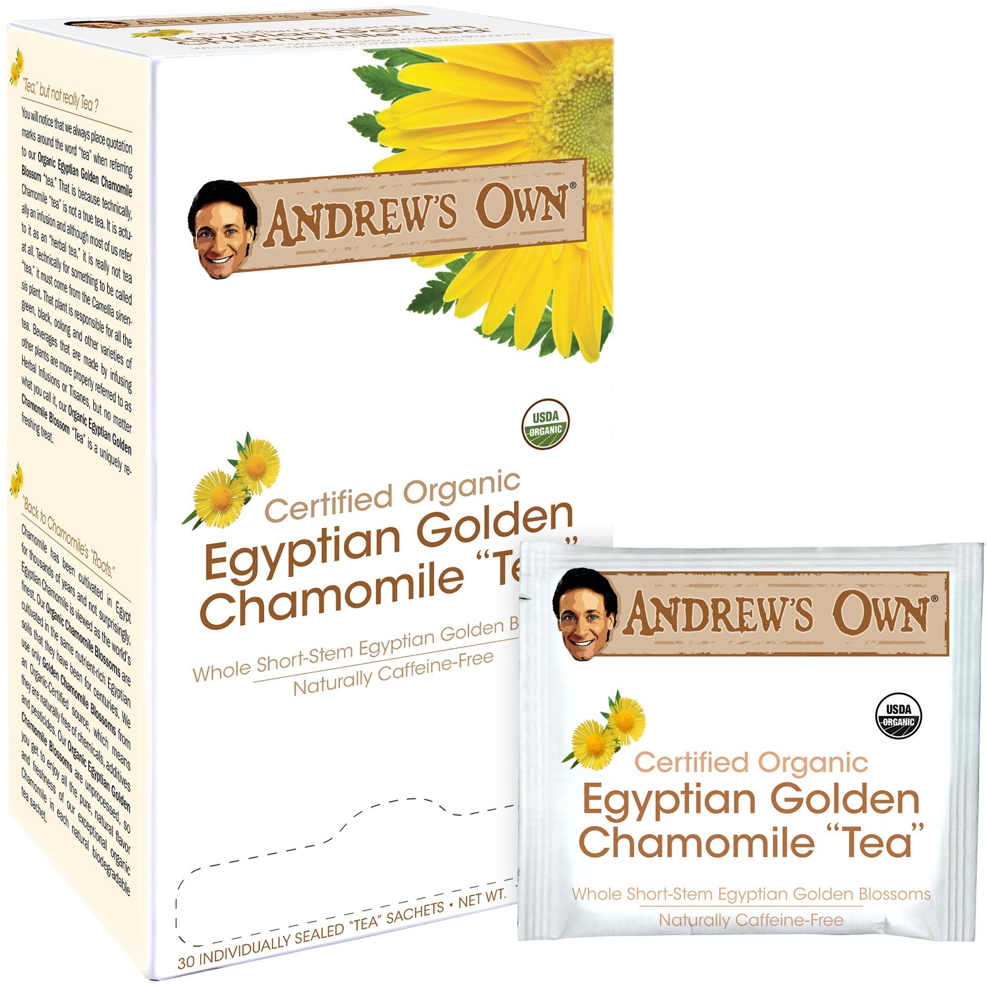 ANDREW LESSMAN Organic Egyptian Golden Chamomile Tea - 90 Sachets - Caffeine-Free, Naturally Soothing, Promotes Relaxation