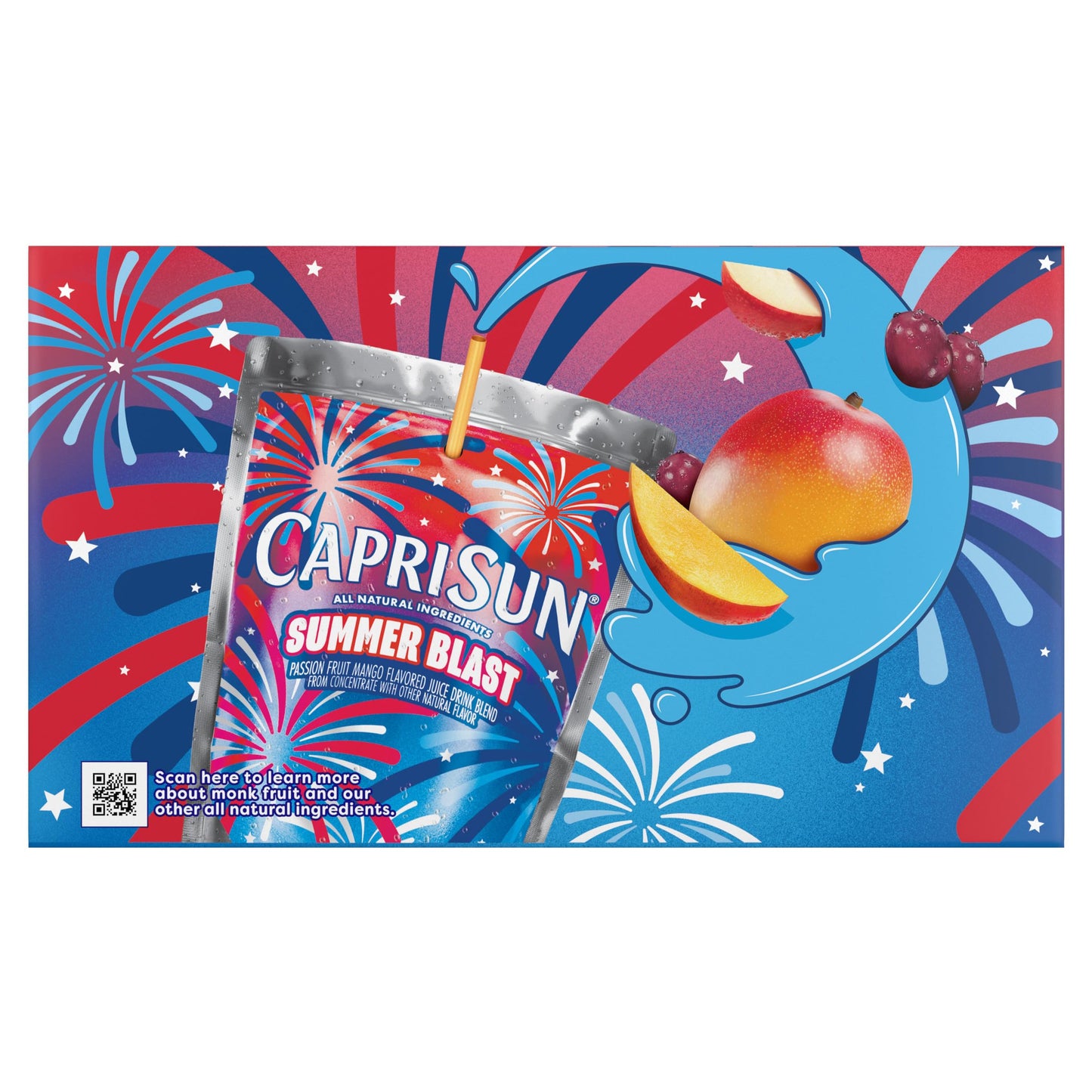 Capri Sun Summer Blast Passion Fruit Mango flavored Juice Drink Blend  from concentrate with other natural flavor  10 ct Box  6 fl oz Pouches