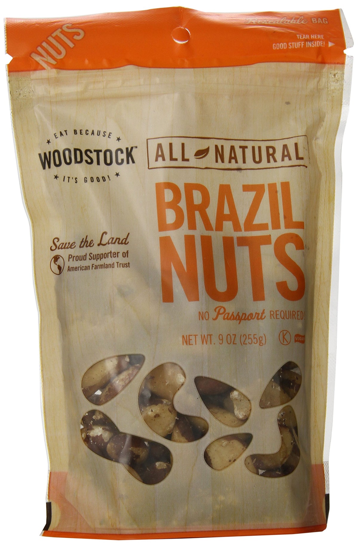 Woodstock Natural Brazil Nuts, 9 Ounce