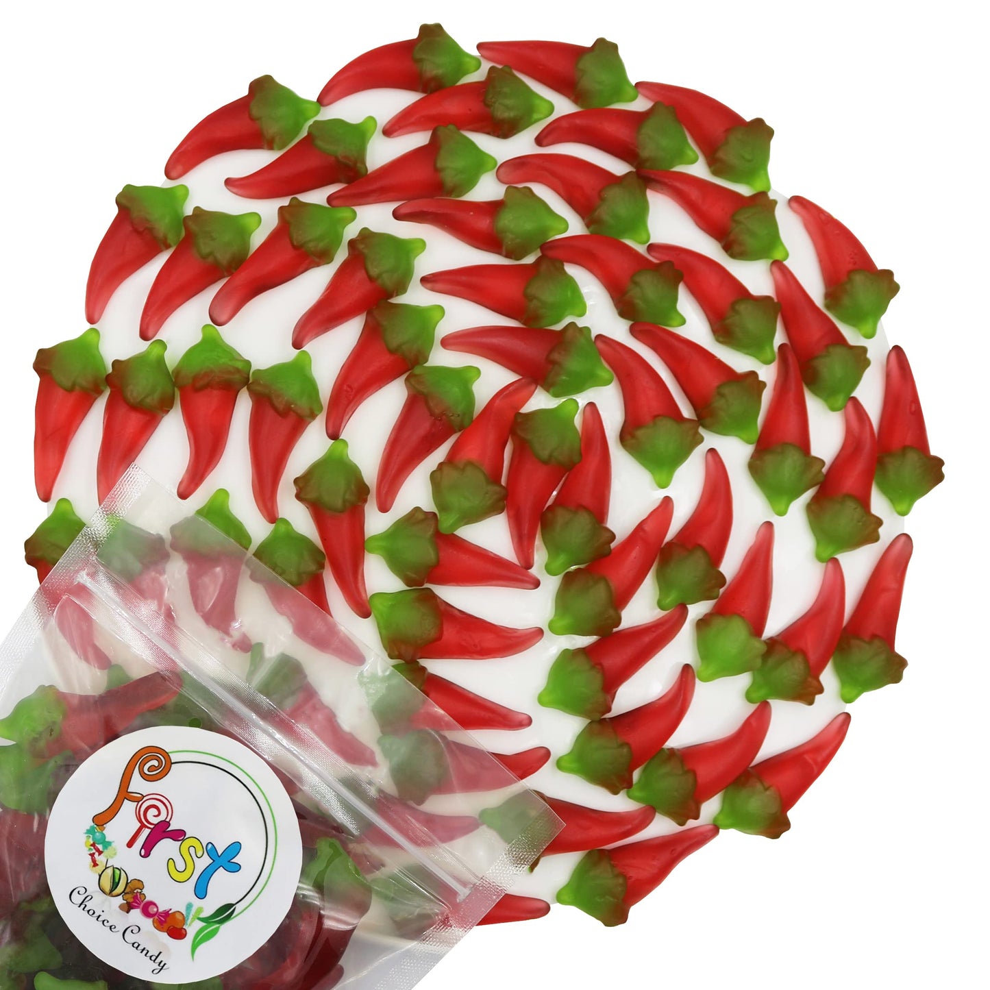 FirstChoiceCandy Red Hot Chili Peppers Spicy Gummy (2 Pound)