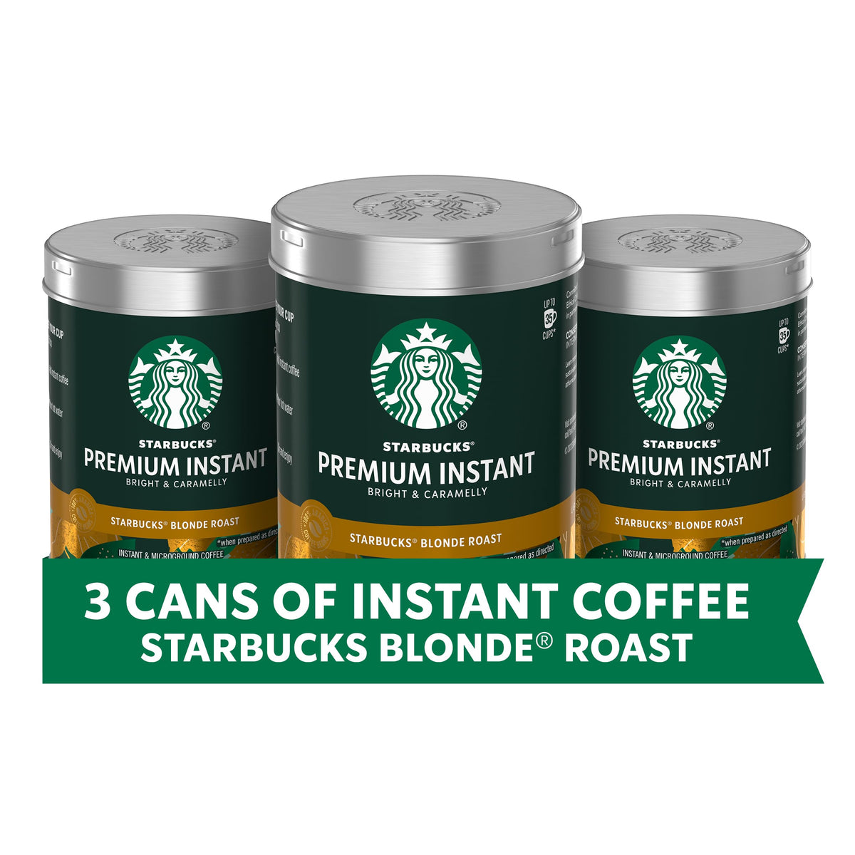 Starbucks Premium Instant Coffee, Blonde Roast, 3 Pack, 3.17 Oz Each, 100% Arabica Beans