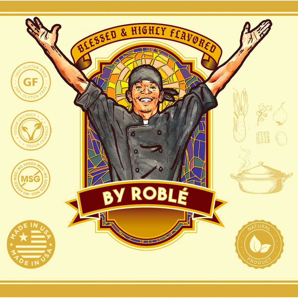 BLESSED AND HIGHLY FLAVORED Creole Blé Seasoning, Gluten-Free, Low Sodium, 5.8 Ounce
