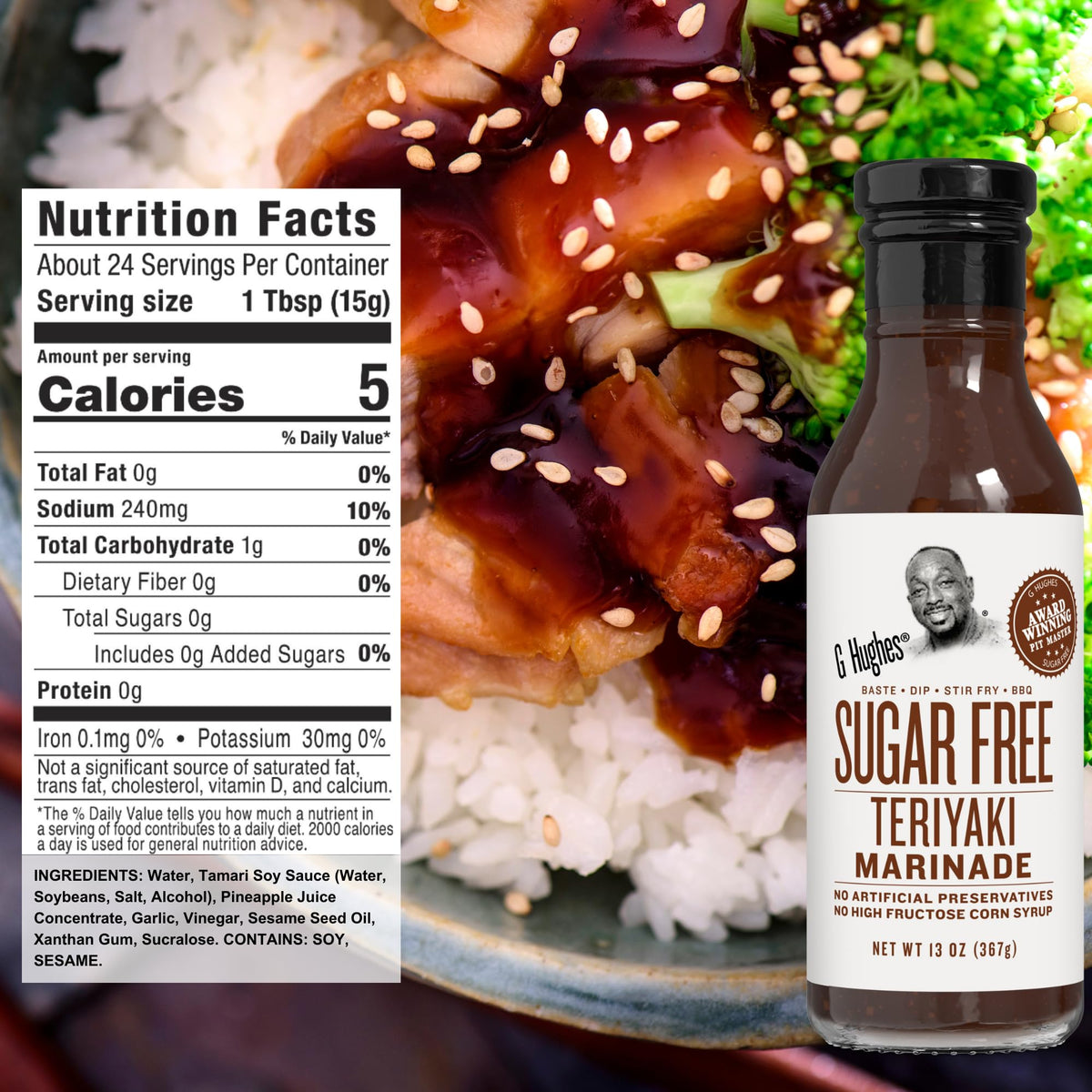 G Hughes Sugar Free, Assorted Marinades - Gluten Free, Sugar Free Sauces and Marinades Gift Sets, Marinades for Meats, (1) Lemon