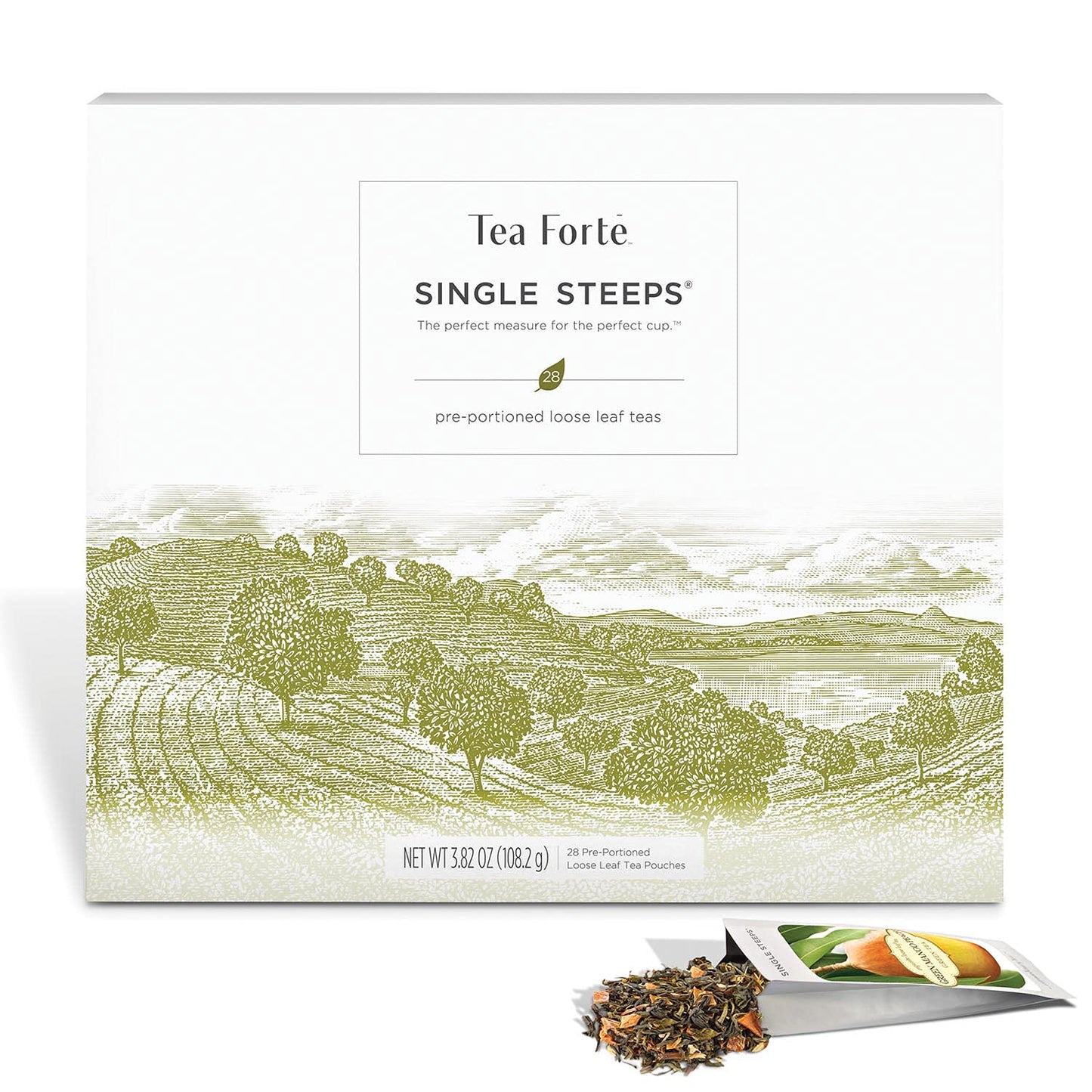 Tea Forte Classic Assortment Loose Leaf Tea Gift Set, 28 Count Single Serve Pouches, Assorted Blends