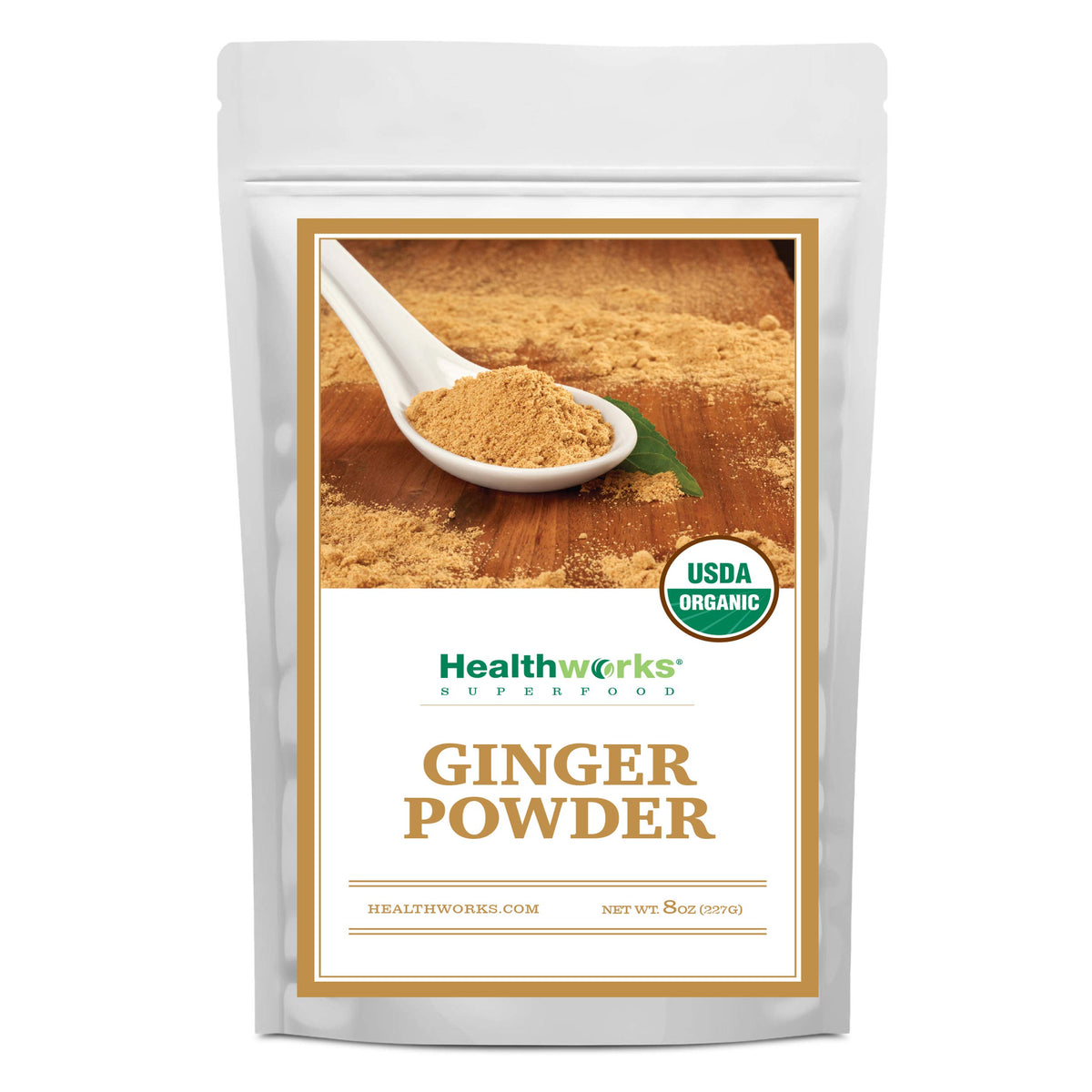 Healthworks Superfoods Organic Ginger Powder - 8 Oz - Ground, Raw & All-Natural - Keto, Vegan - Great with Coffee, Tea & Juices 