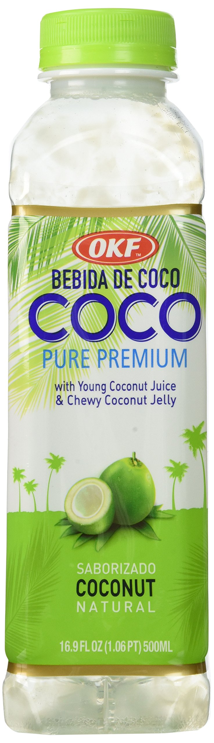 OKF Coconut Drink, 16.9 Fl Oz, Pack of 10 - Refreshing Coconut Beverage, Perfect for Hydration and Enjoyment