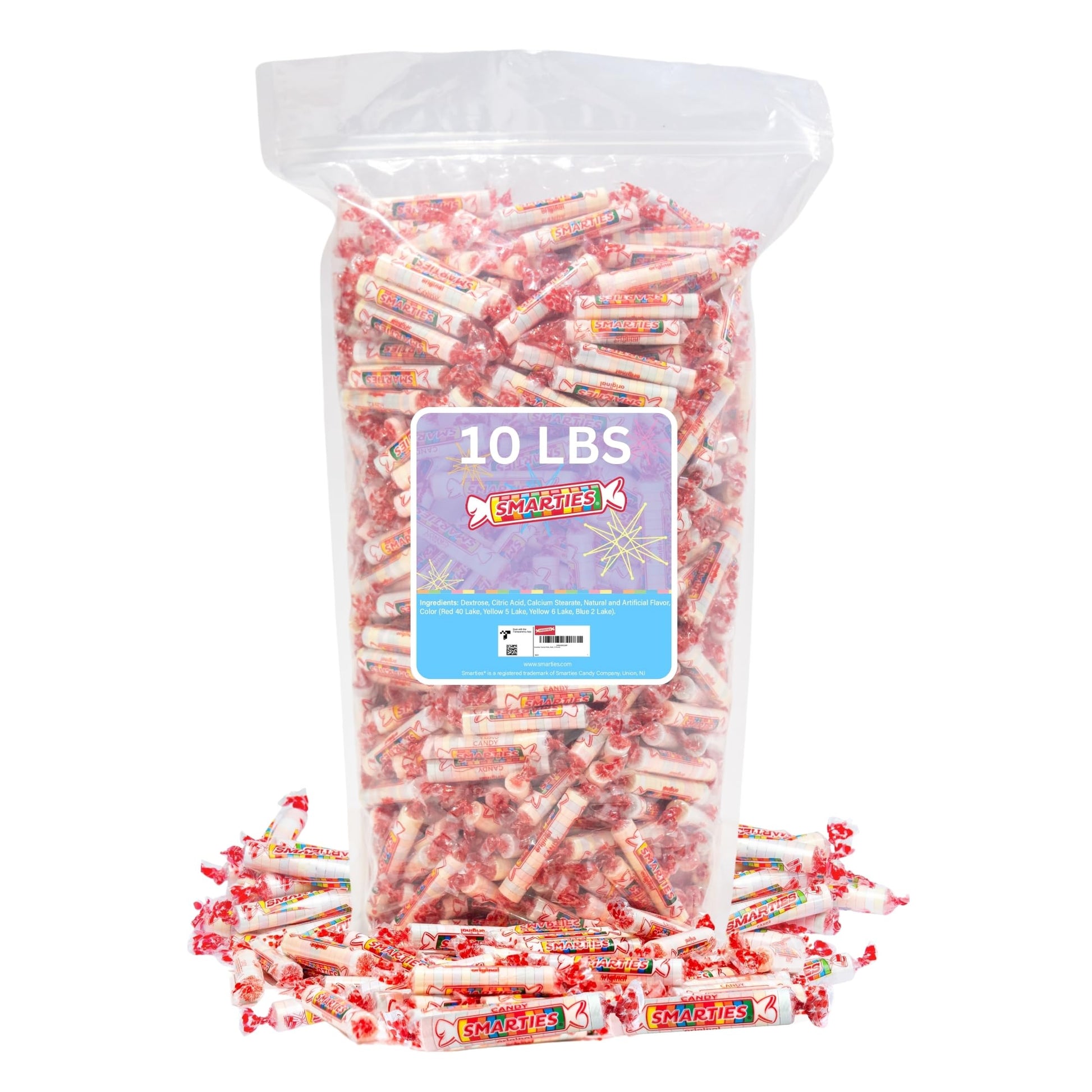 Smarties Candy Rolls Original Flavor Bulk Gluten Free & Classic Sweetness from Family Owned Since 1949 | Peanut Free  Dairy Free & Allergen Free | Perfect Yummy Treat - 10 Pound candy bag