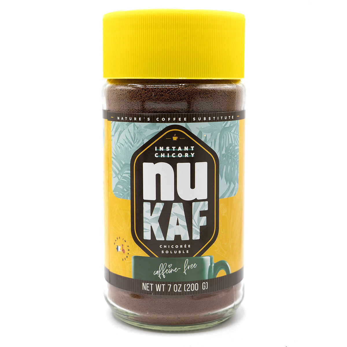 Nukaf By Gourmanity Instant Chicory Coffee Alternative, Brews Like Regular Coffee, All Natural 100% Chicory Root Powder, Great For Your Daily Drink, Rich In Prebiotics, Kosher, 7Oz Jars (Pack Of 2)