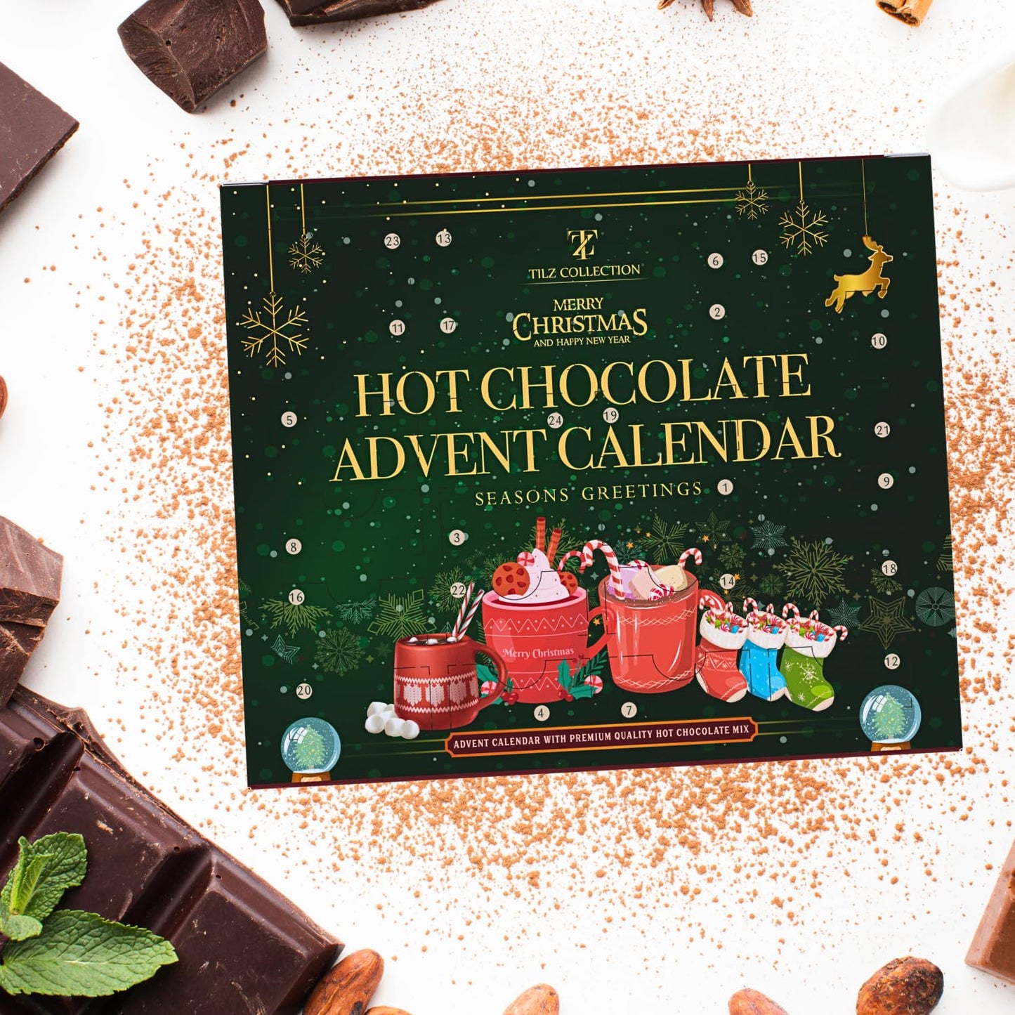 Hot Chocolate Advent Calendar 2025 - Gourmet Luxury 24 Hot Chocolate S Variety Flavours - Food Advent Calendars Gifts Set For Men Women Children