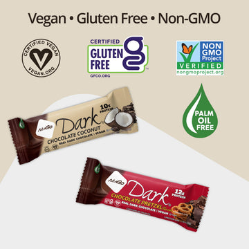 Nugo Dark Chocolate Mocha, 11G Protein Bar, Vegan, Gluten Free, Non-Gmo, Kosher Pareve, 24 Count