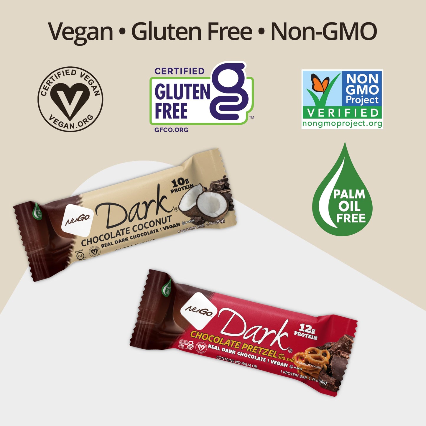 Nugo Dark Variety - Pretzel With Sea Salt 12 Bars & Peanut Butter Cup 12 Bars, 12G Protein Bar, Vegan, Gluten Free, Non-Gmo, Kos