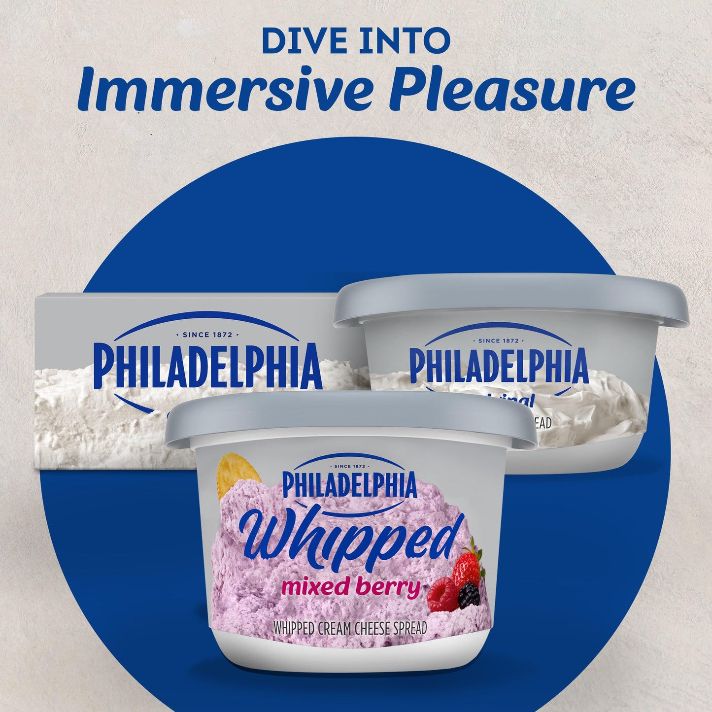 Philadelphia Mixed Berry Whipped Cream Cheese Spread, 7.5 oz Tub