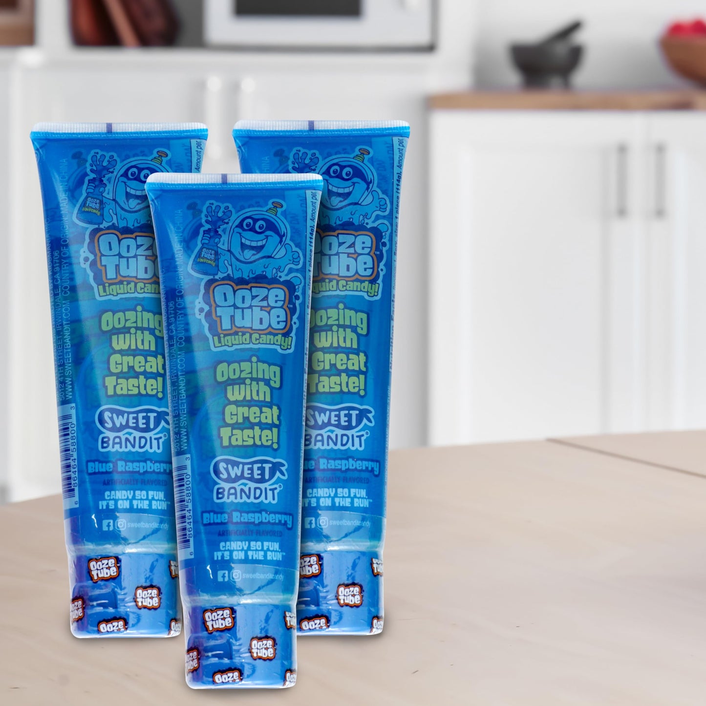 Ooze Tube Liquid Candy Blue Raspberry, 4 Ounce Each (Pack of 3)