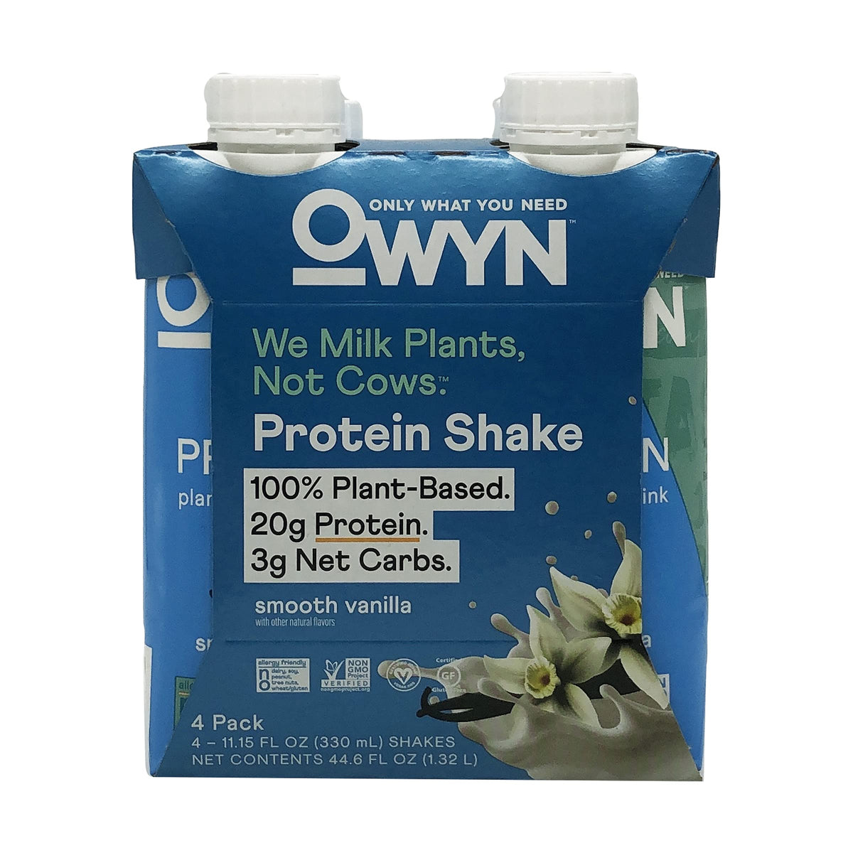 OWYN 100% Vegan Plant-Based Protein Shakes | Smooth Vanilla  11.15 Fl Oz (Pack of 4) | Dairy-Free  Gluten-Free  Soy-Free  Tree Nut-Free  Egg-Free  Allergy-Free  Vegetarian