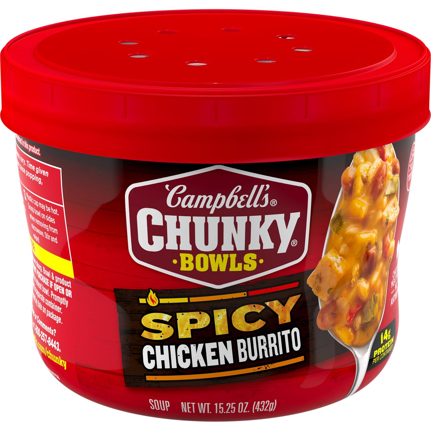 Campbells Chunky Spicy Chicken Burrito Soup, 15.25 oz Bowl