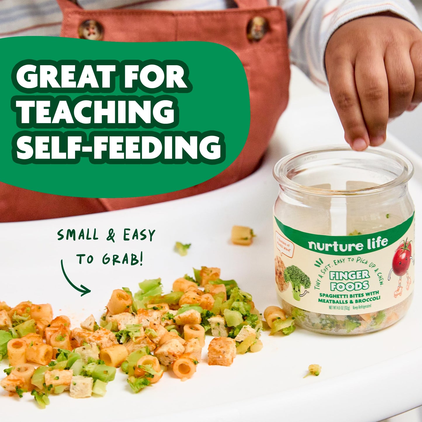 Nurture Life Finger Foods, Beef Meatloaf With Broccoli & Squash, Freshly Made Baby & Toddler Meals, Stage 3 Finger Foods For Sel