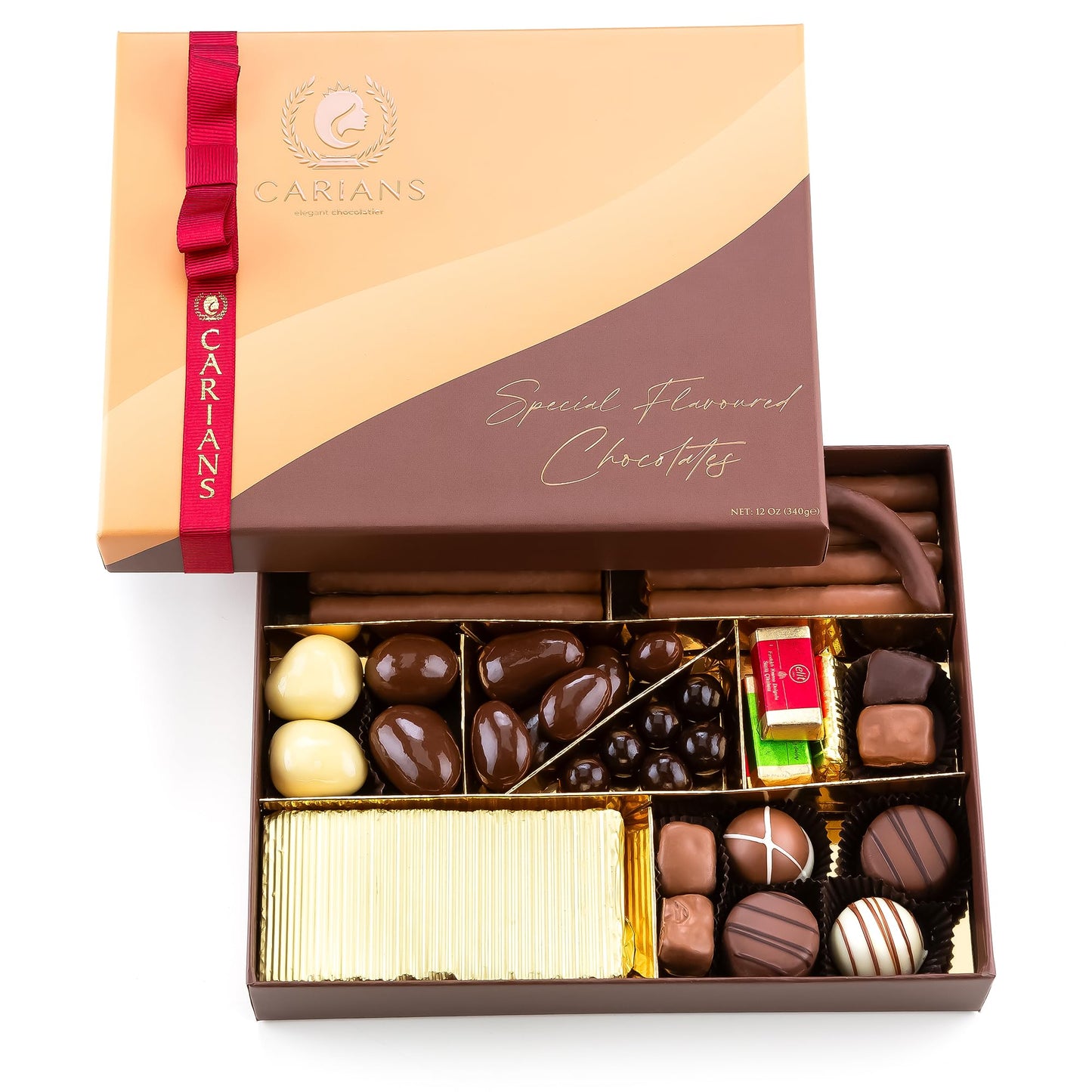 CARIANS Chocolate Gift Box - Luxury Assortment Pralines & Turkish Delights, Full Size, Great for Gift Giving