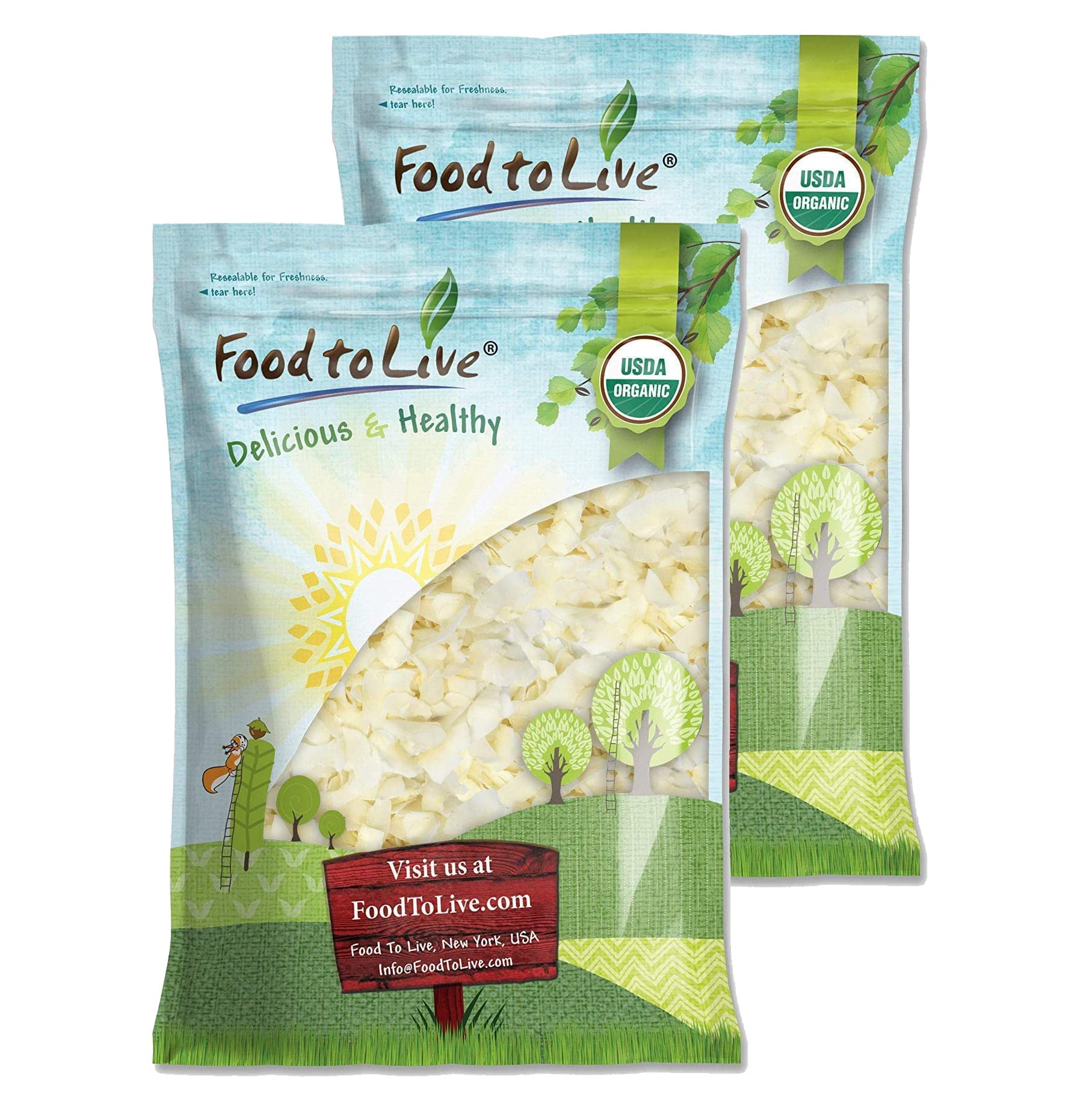 Food to Live Organic Coconut Chips, 6 Pounds - Non-GMO, Kosher, Raw, Desiccated, Unsweetened, Unsulfured, Dried Flakes, Vegan, K