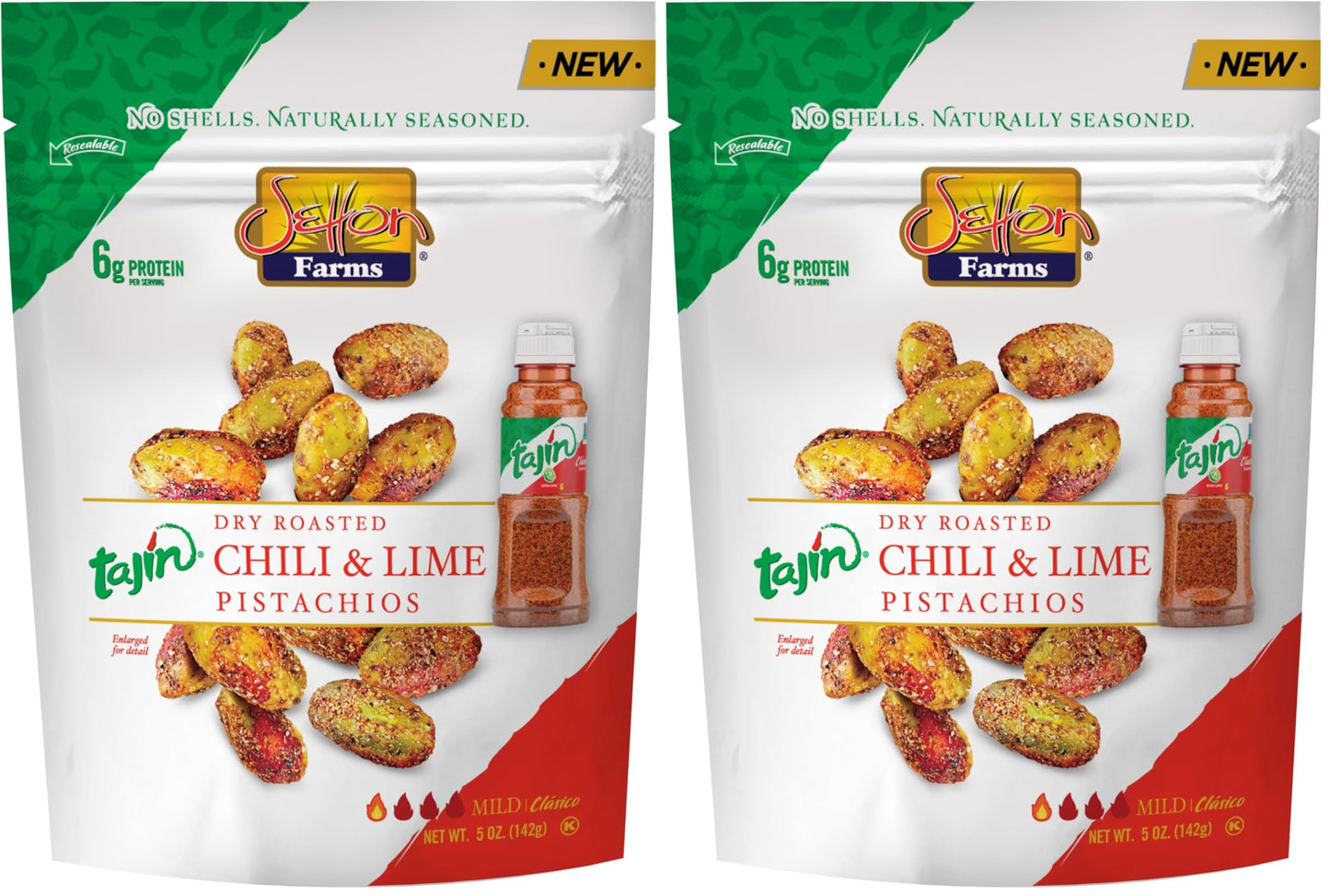 Tajin Seasoned Pistachio Kernels | No Shells | Tajin Clasico Chili Lime | Non-GMO Project Verified | Gluten Free | Vegan | Koshe
