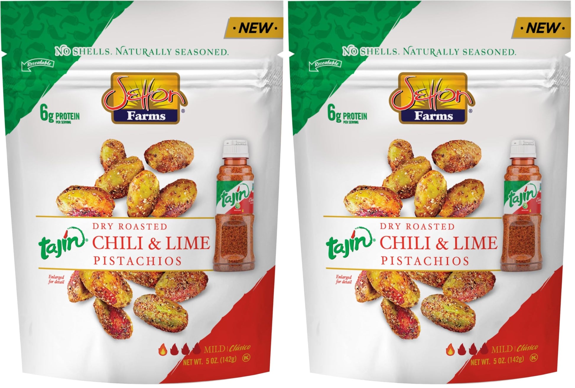 Tajin Seasoned Pistachio Kernels | No Shells | Tajin Clasico Chili Lime | Non-GMO Project Verified | Gluten Free | Vegan | Koshe