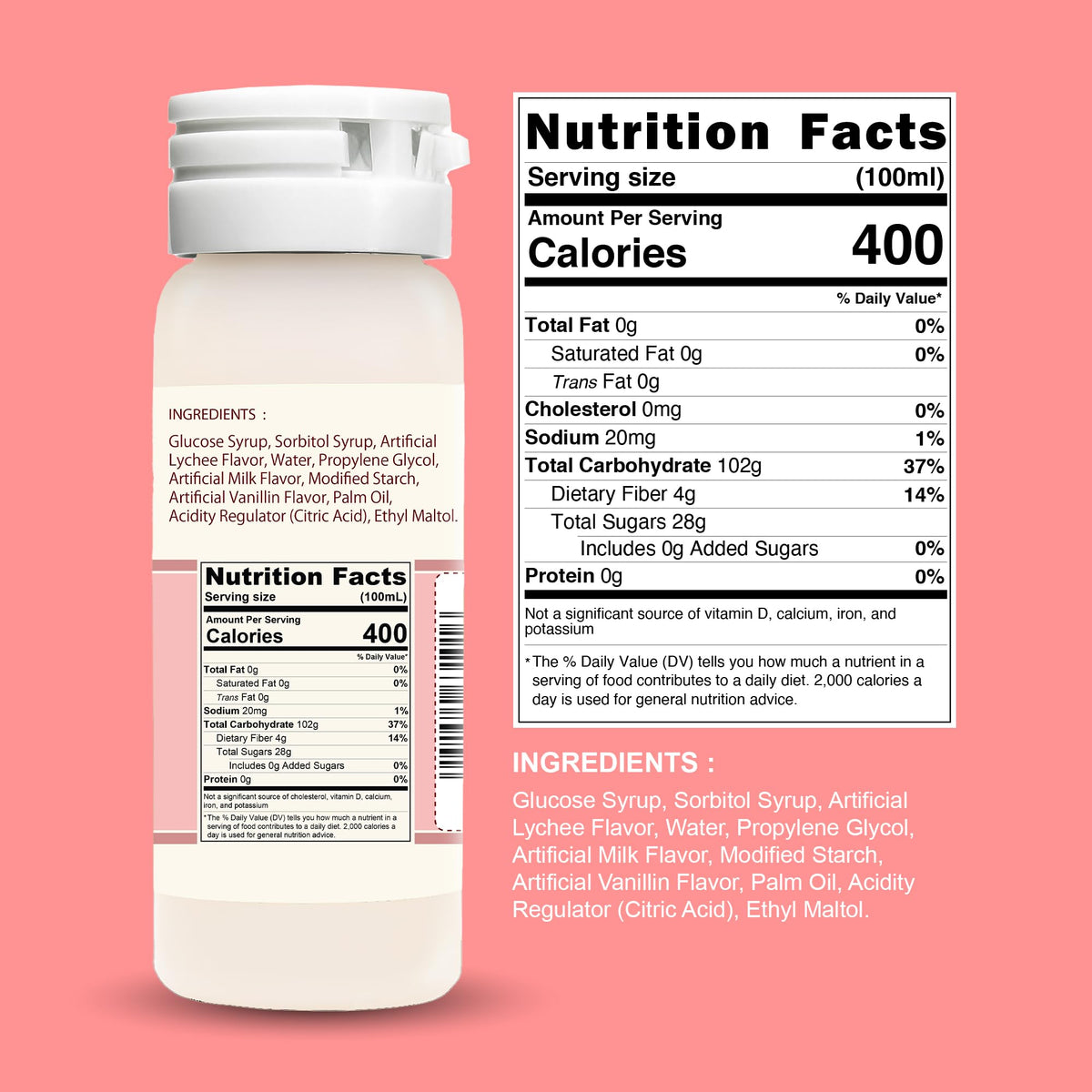 Jans Butterfly Flavoring Extract Paste, Lychee, 25 ml (0.8 Fl Oz), Pack of 1