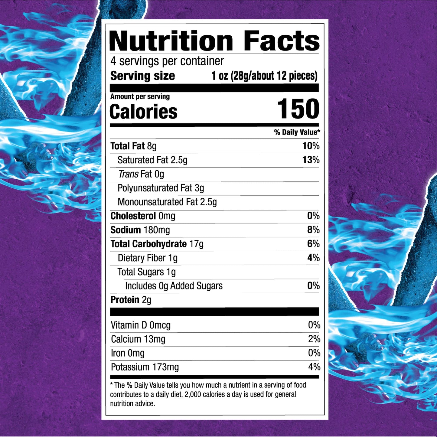 Takis Blue Heat Rolled Tortilla Chips, Hot Chili Pepper Flavor, 4 Ounce Bag