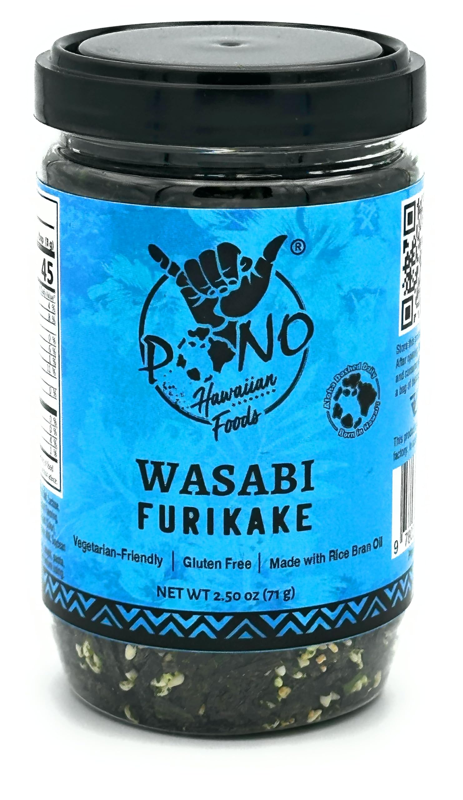 Pono Hawaiian WASABI NORI Furikake Rice Seasoning - Gluten-Free, Non-GMO, 2.5 oz