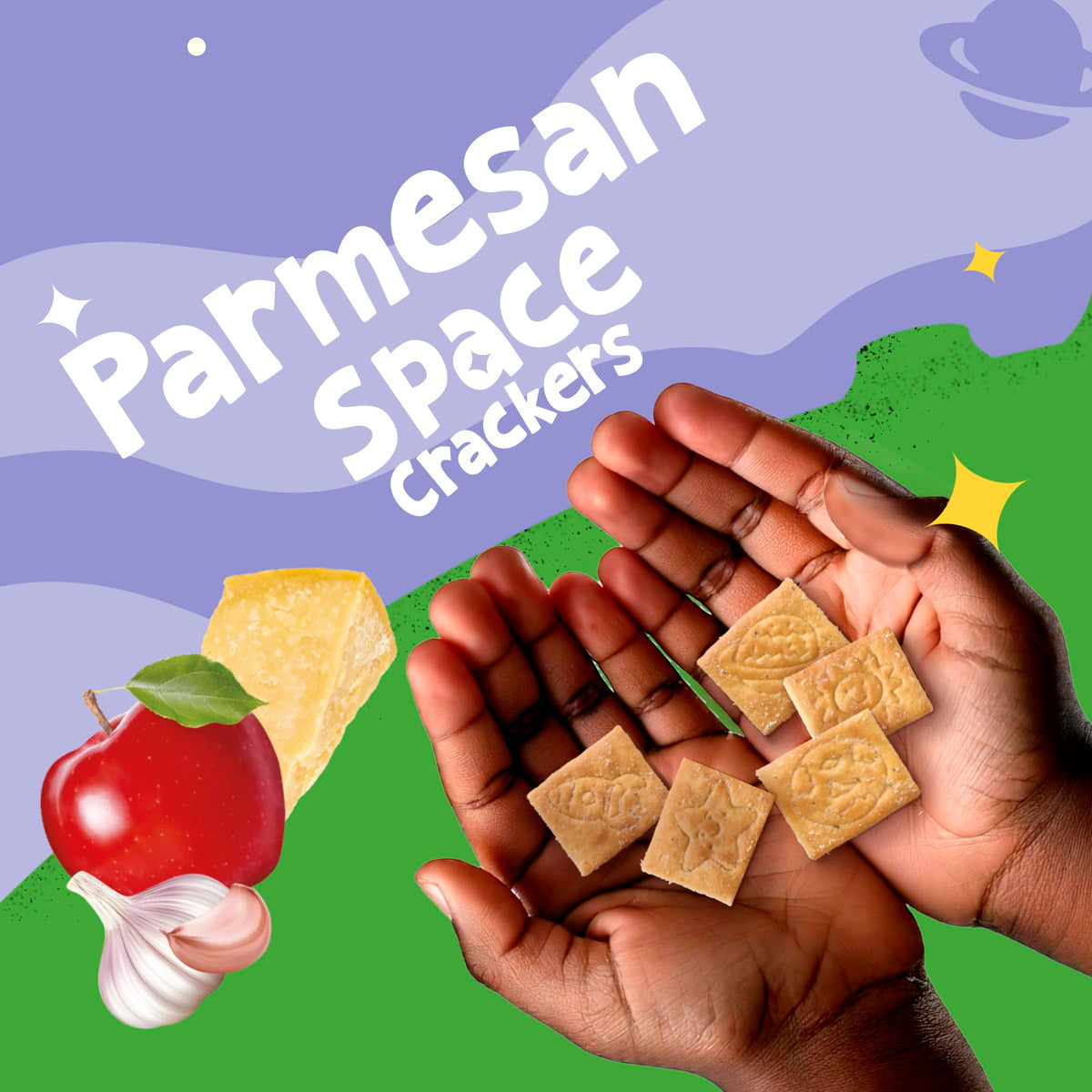 Get'Ems! From Gerber, Snacks For Kids, Parmesan Space Crackers, Made With Real Veggies & Fruits, Iron & Vitamin E - 4 Pack