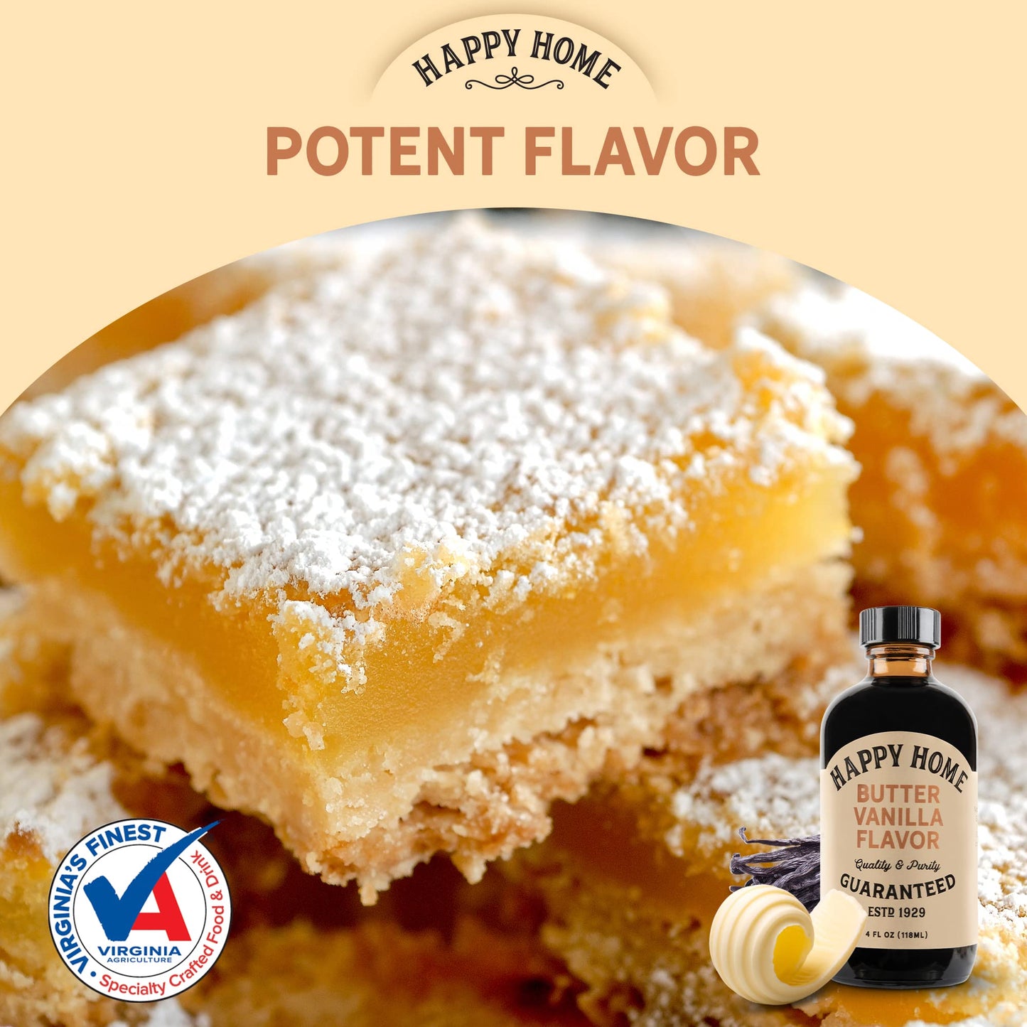 Happy Home Natural Butter, Vanilla Flavor, Certified Kosher, 4 oz.