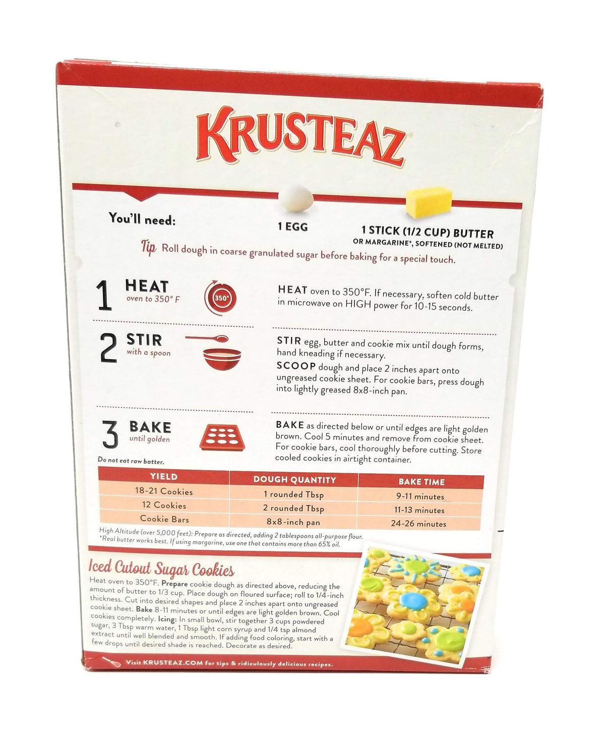 Krusteaz Cookie Mix, Butter Vanilla Sugar Cookie Mix, 14 Ounce Box (Pack of 4)