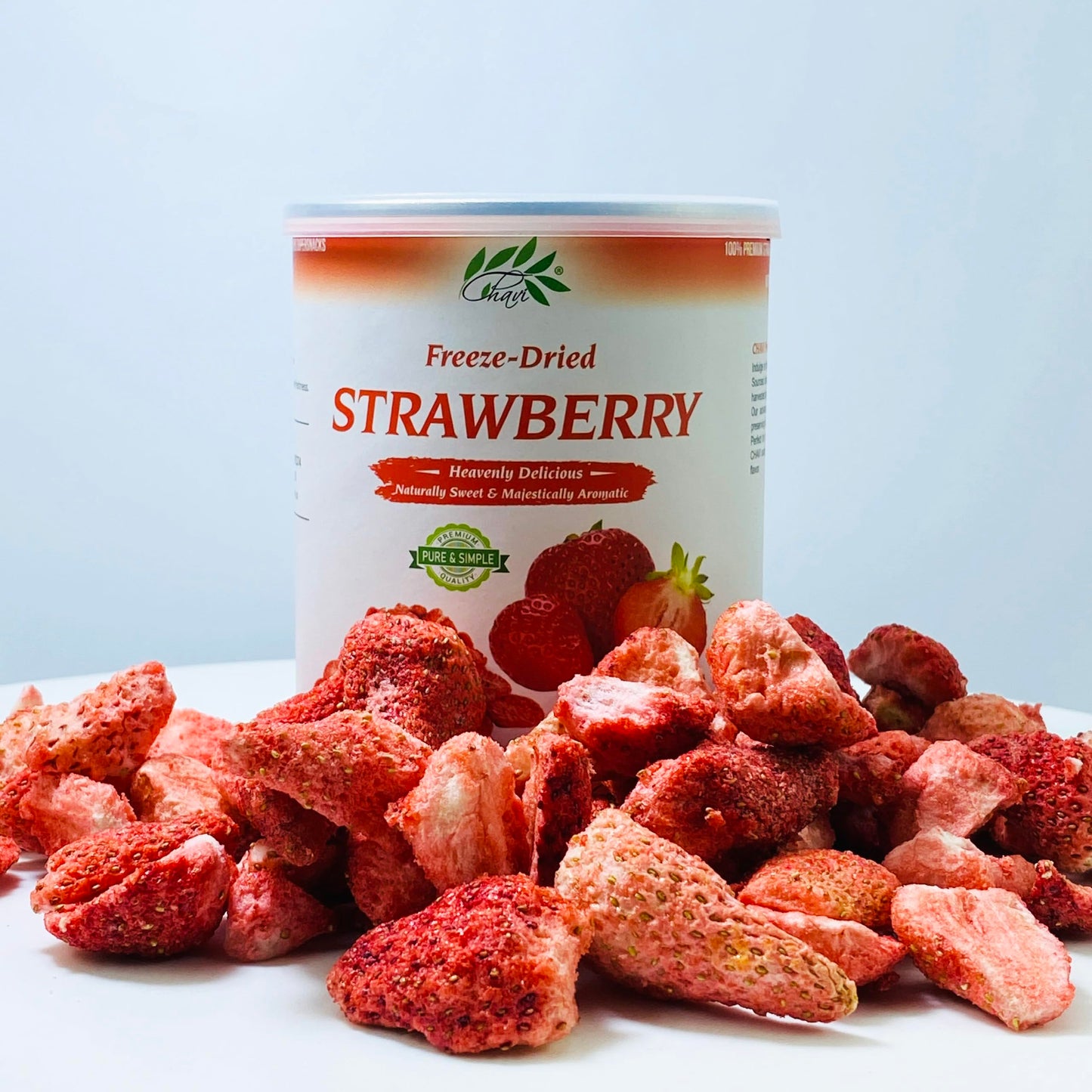Chavi Freeze-Dried Strawberry - Pack Of 2 X 2 Oz - Healthy 1 Ingredient Superfood - No Added Sugars Or Preservatives - Non-Gmo,