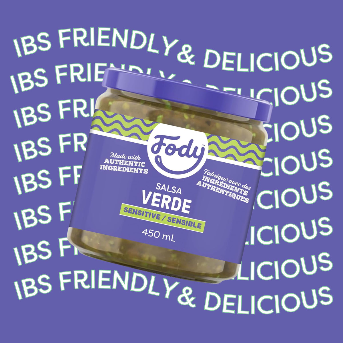 Fody Foods Salsa Verde, 16 Oz, Garlic and Onion Free, Low FODMAP Certified, Gut & IBS Friendly, Vegan, Non-GMO, Gluten Free, Ket