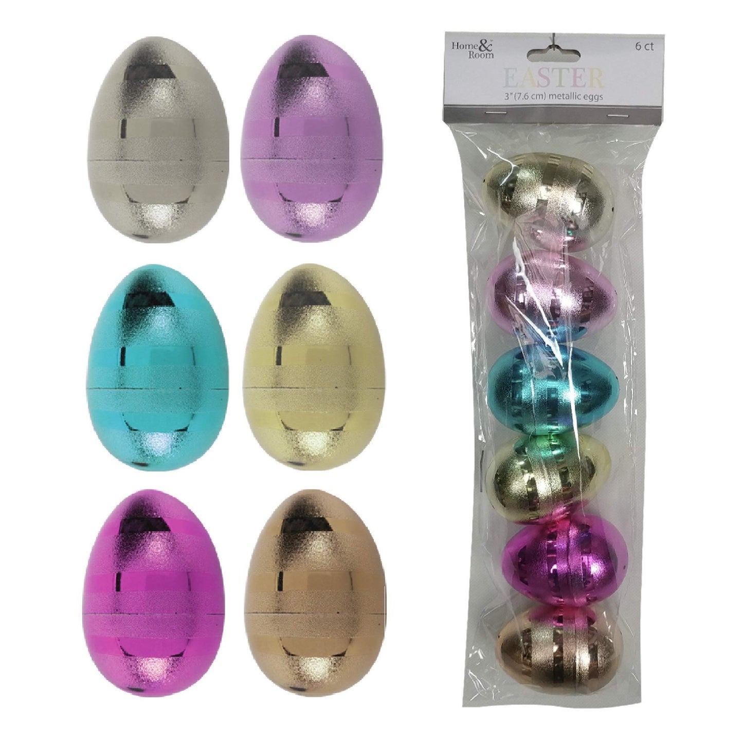 Brite Star 6 Ct 3 In Easter Iridescent Multi-Color Eggs