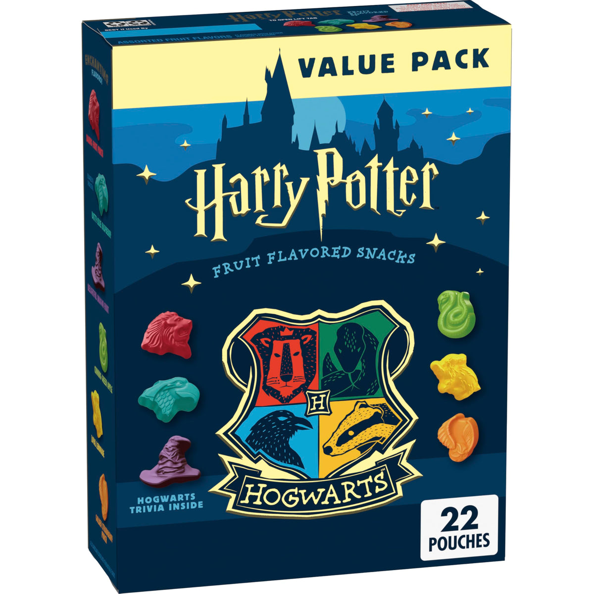 Harry Potter Fruit Flavored Snacks, Fat Free and Gluten Free Snacks, 17.6 oz Value Pack, 22 Pouches