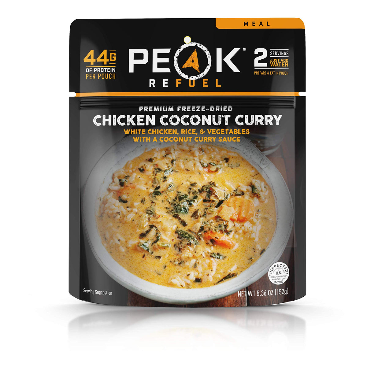 Peak Refuel Chicken Coconut Curry  Freeze Dried Backpacking And Camping Food  Amazing Taste & Quality  High Protein  Real Meat  