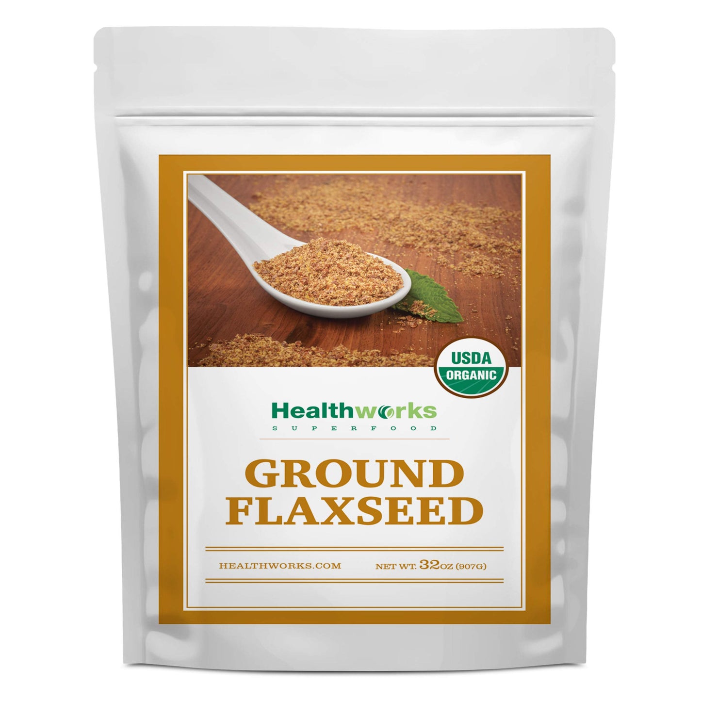 Healthworks Superfoods Ground Flax Seed Powder Organic- 32 Oz / 2 Lbs - Finely Ground Cold Milled Raw