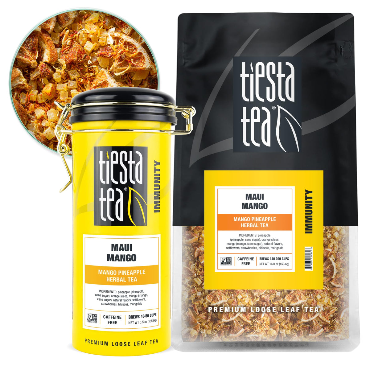 Tiesta Tea - Maui Mango | Mango Pineapple Herbal Tea Premium Loose Leaf Tea Blend Non-Caffeinated Tea Make Hot Or Iced Tea & Bre