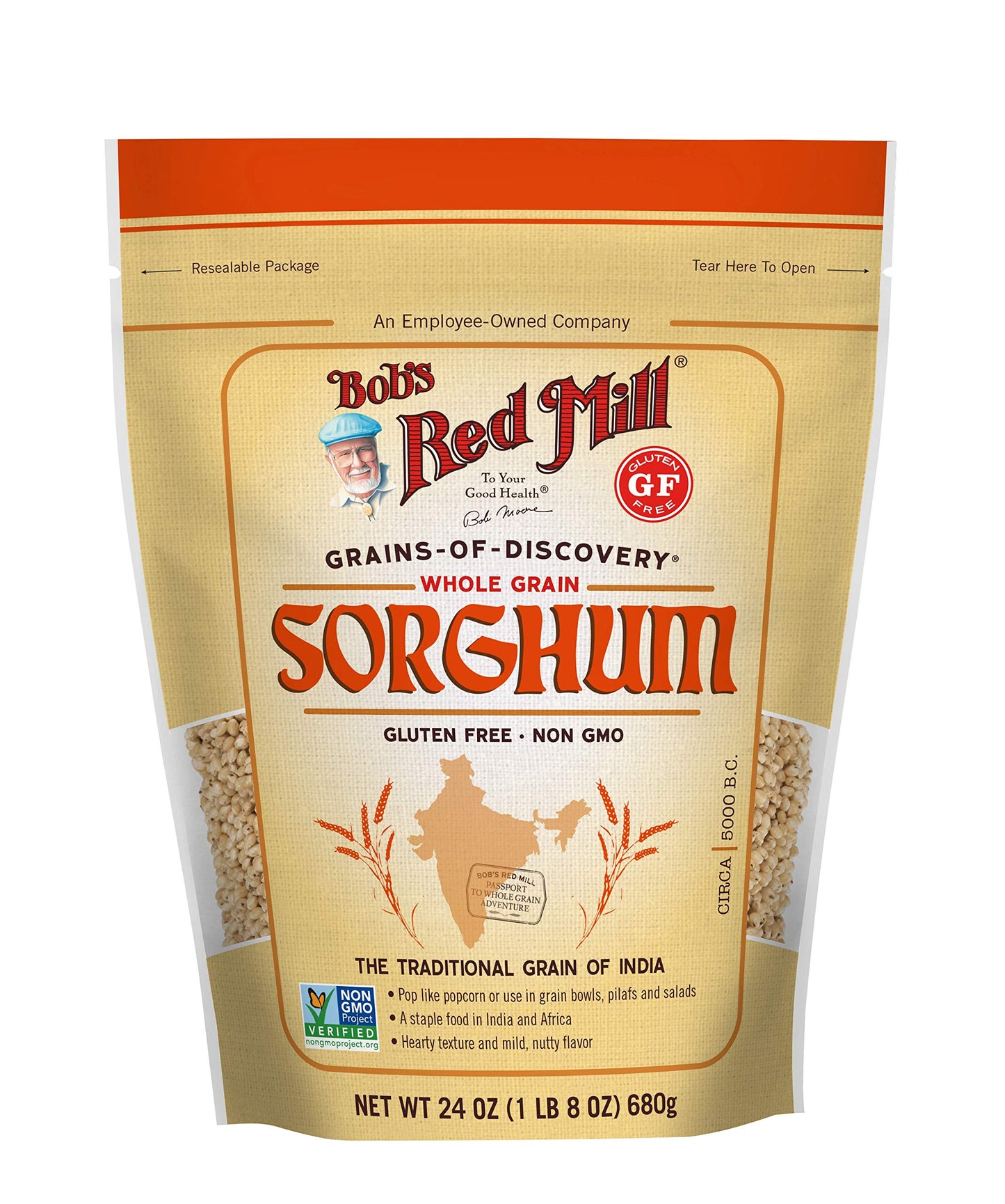Bobs Red Mill Sweet White Sorghum Grain, Gluten Free, 24 oz