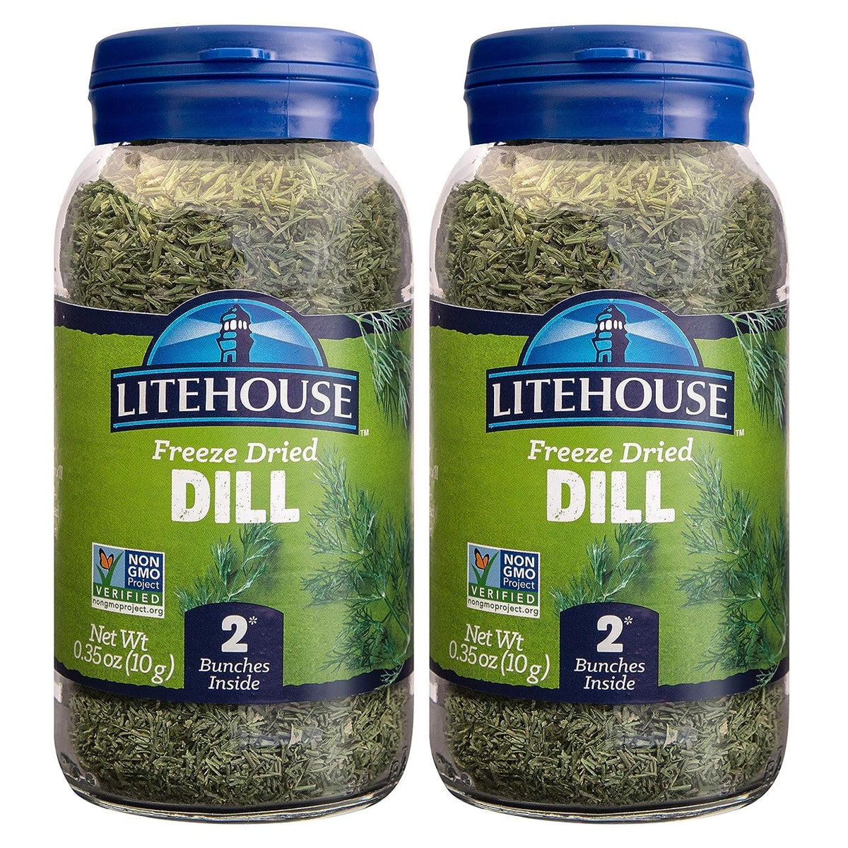Litehouse Freeze Dried Dill - Organic Dill Weed Seasoning, Non-GMO, Gluten-Free, 0.35 Ounce (Pack of 2)