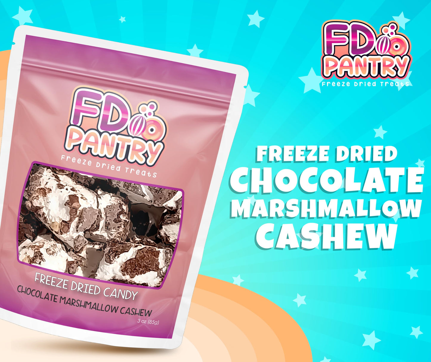 FD Pantry Freeze Dried Candy - Chocolate Marshmallow, Resealable Bag, 3oz, Perfect for Gifting & Outdoor Adventures