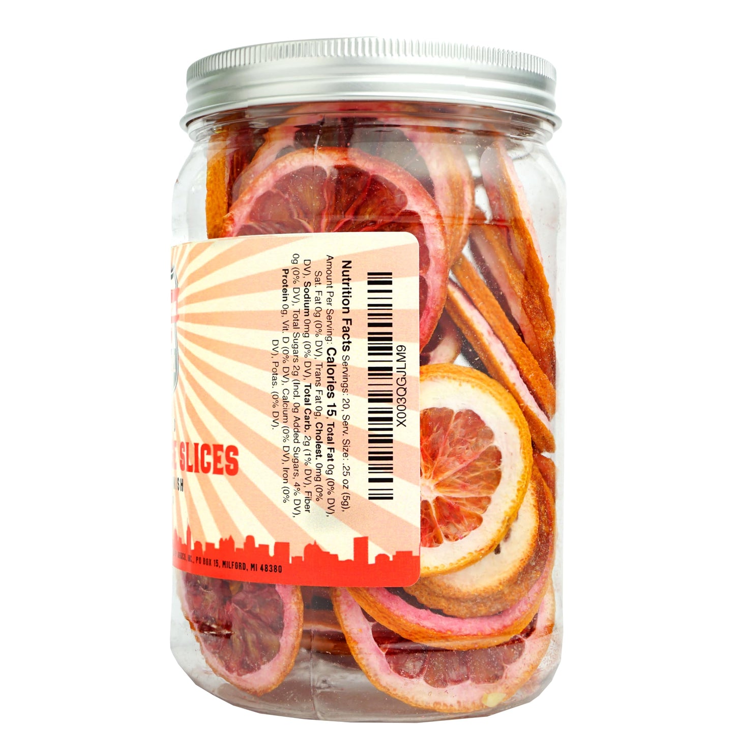 Barrel Roll Bar Essentials Dried Blood Orange Slices for Cocktails, 4 Ounce, All Natural, Large Dehydrated Oranges