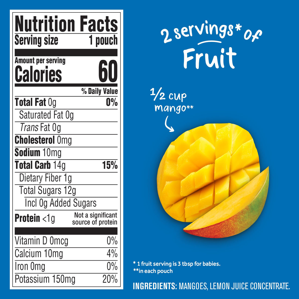 Gerber 2Nd Foods Baby Food, Mango, 3.5 Oz Pouch (Pack Of 12)